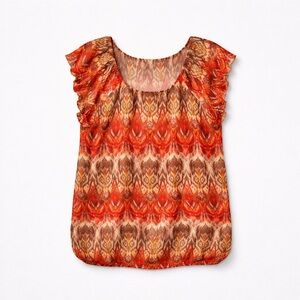 Deb 2x Sheer Capped or Sleeveless Polyester Modern Print Blouse